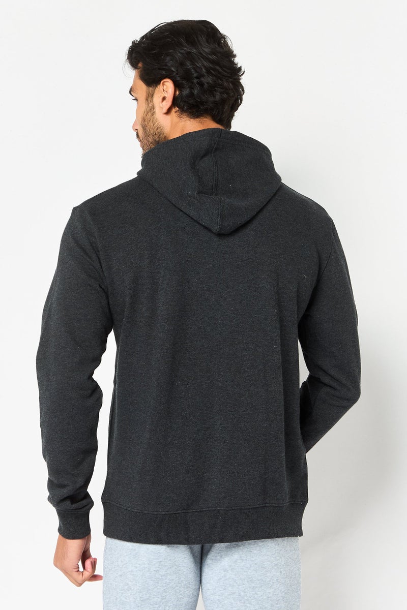 Reebok Men Sportswear Fit Long Sleeve Outdoor Hoodie, Heather Black - Image 3