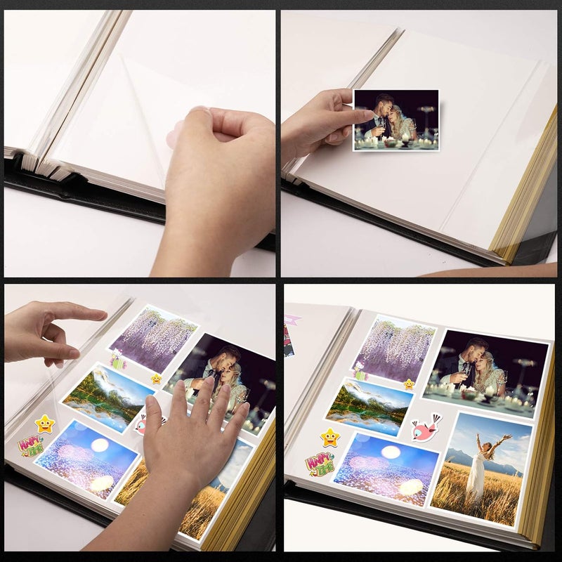 1DOT2 Photo Album Self-Adhesive, 100 Pages Sticky Page, Leather Cover, Magnetic Scrapbook Family Albums for Christmas Gifts, Birthday Wedding Memory Photo Book 4X6, 5X7, 6X8 8X10 Big Black - Image 5