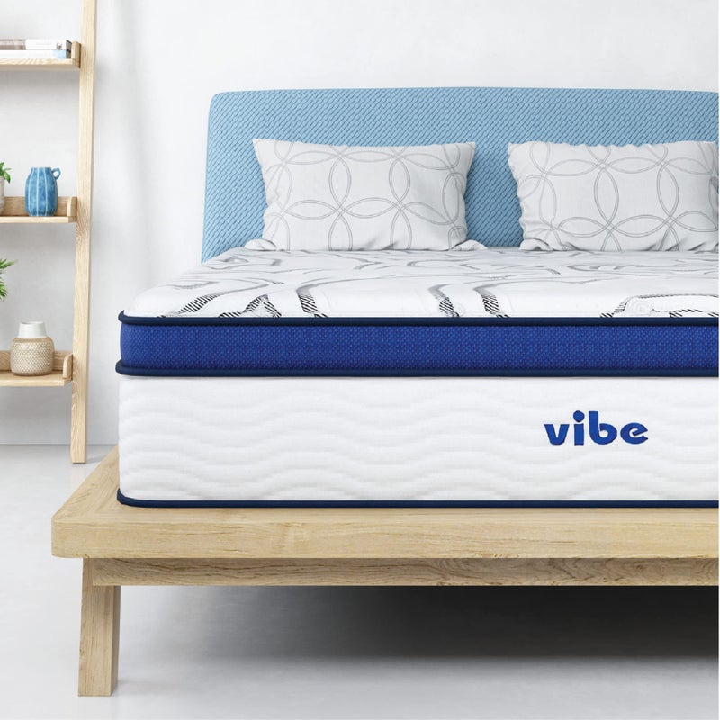 Vibe Quilted Hybrid Mattress 12Inch Innerspring and Pillow Top Gel Memory Foam Mattress Fiberglass Free CertiPURUS Certified Bed in a Box Full White