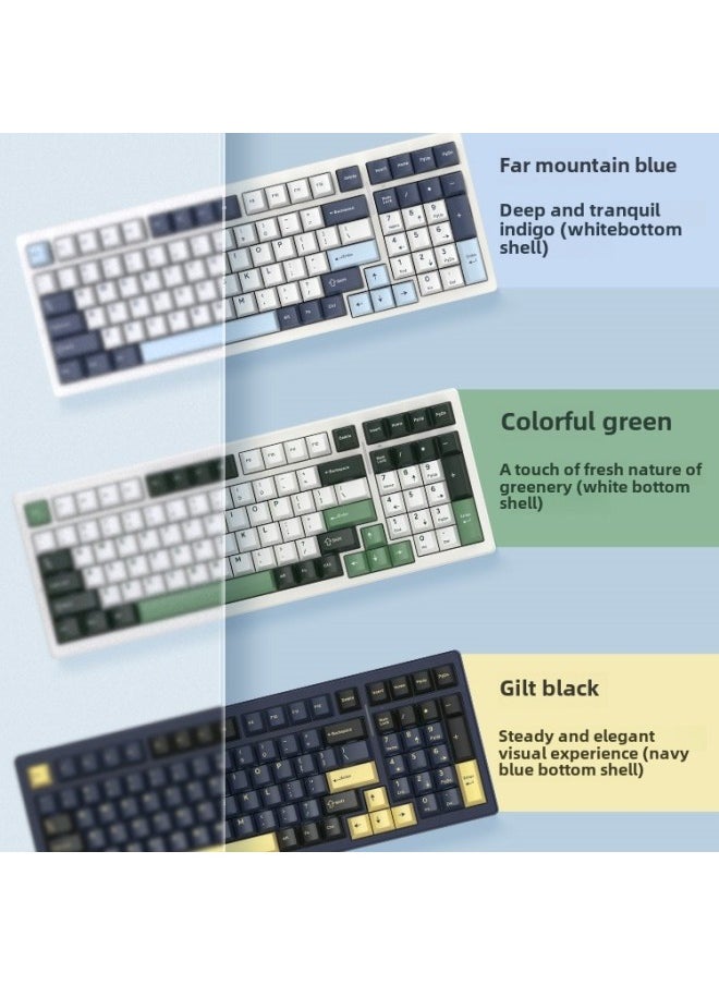Generic - VGN S99 Bluetooth Three-mode Hot-plug Single-key Slotted GASKET Structure Customized Mechanical Keyboard Other-Colour:S99 Aurora Ice Cream Shaft Gilded Black Rgb-three Modes - Image 1