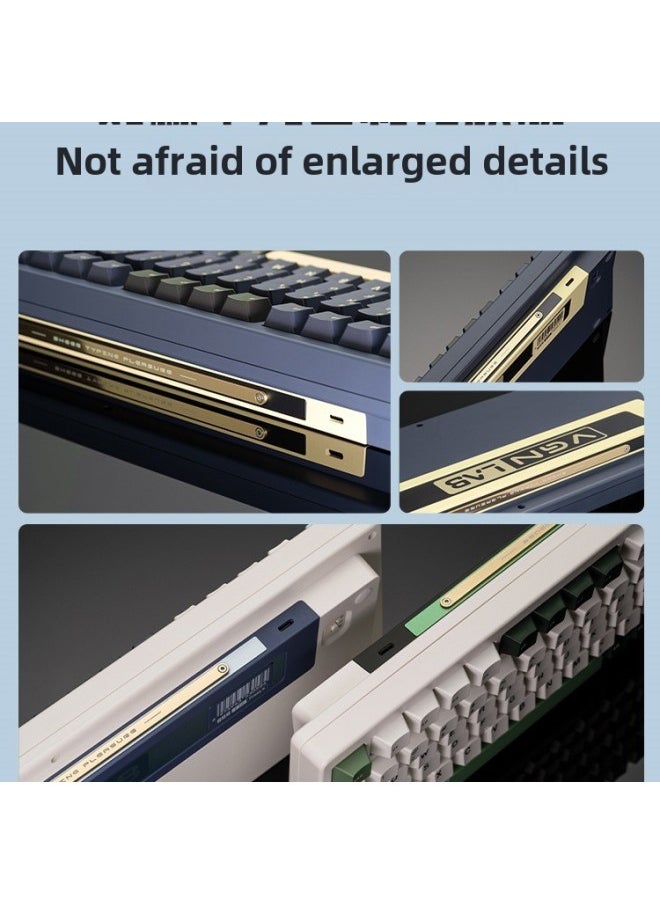 Generic - VGN S99 Bluetooth Three-mode Hot-plug Single-key Slotted GASKET Structure Customized Mechanical Keyboard Other-Colour:S99 Aurora Ice Cream Shaft Gilded Black Rgb-three Modes - Image 1