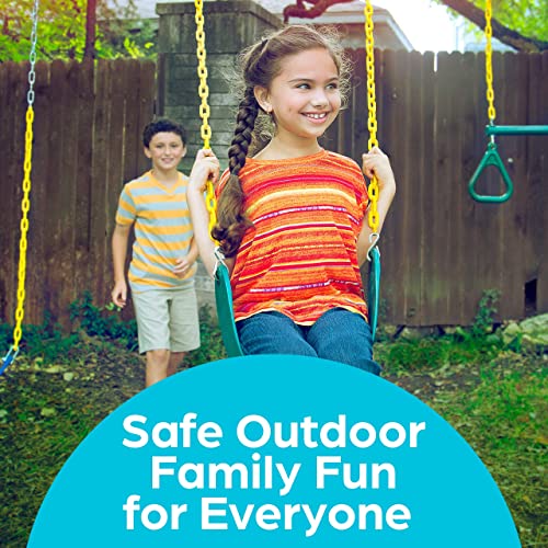 Jungle Gym Kingdom Swings for Outdoor Swing Set - Pack of 2 Swing Seat Replacement Kits with Heavy Duty Chains - Backyard Swingset Playground Accessories for Kids (Green) - Image 2