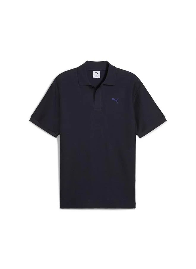 Puma New Navy PREMIUM Essentials Relaxed Jacquard Polo Unisex for Men | Best Price UAE