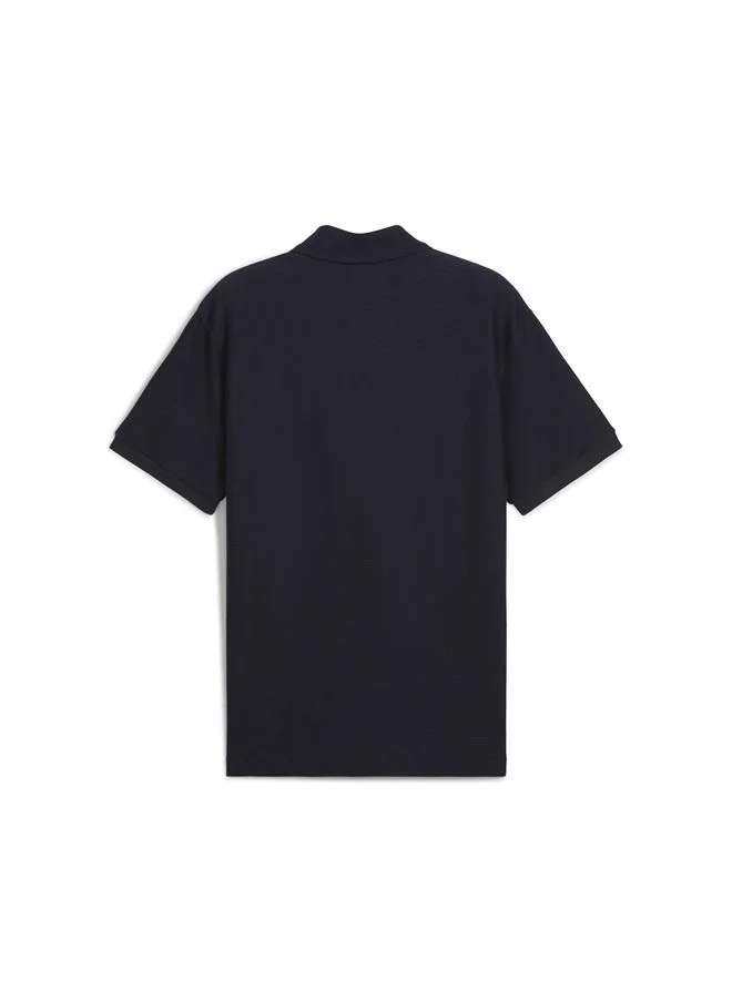 Puma New Navy PREMIUM Essentials Relaxed Jacquard Polo Unisex for Men | Best Price UAE