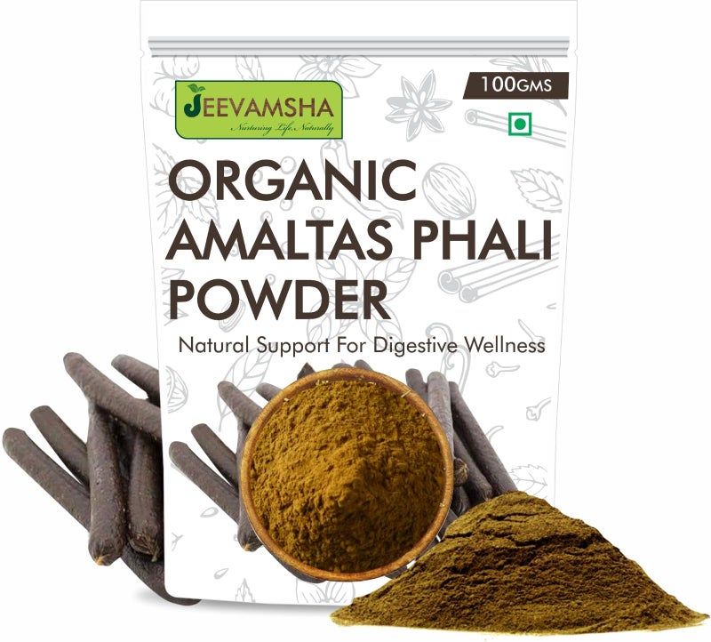 Jeevamsha Amaltas ki Phali Powder – 100G Organic Natural & Pure – Ayurvedic Herbal for Detox & Hair Care & Skin Health - Image 2