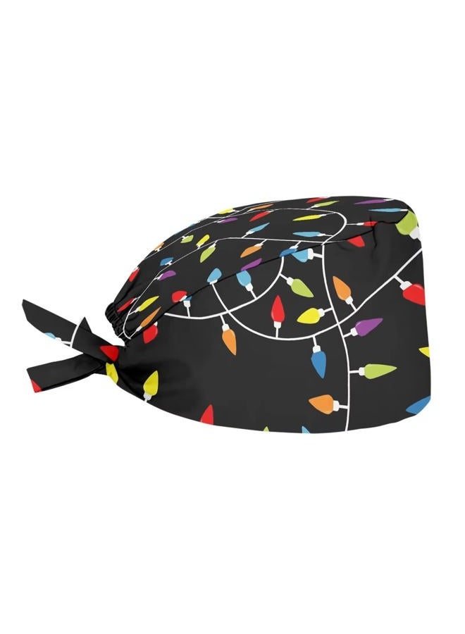 Belidome قبعات عمل مع رباط قابل للتعديل وحزام عرق للرسم والتنظيف، ضوء عيد الميلاد، مقاس واحد - Image 1