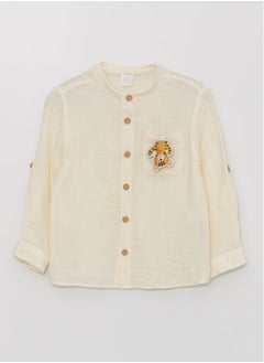 LC WAIKIKI Grandad Collar Long Sleeve Baby Boy Shirt  - Image 3