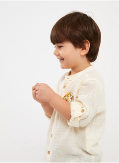 LC WAIKIKI Grandad Collar Long Sleeve Baby Boy Shirt  - Image 1