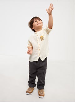 LC WAIKIKI Grandad Collar Long Sleeve Baby Boy Shirt  - Image 2