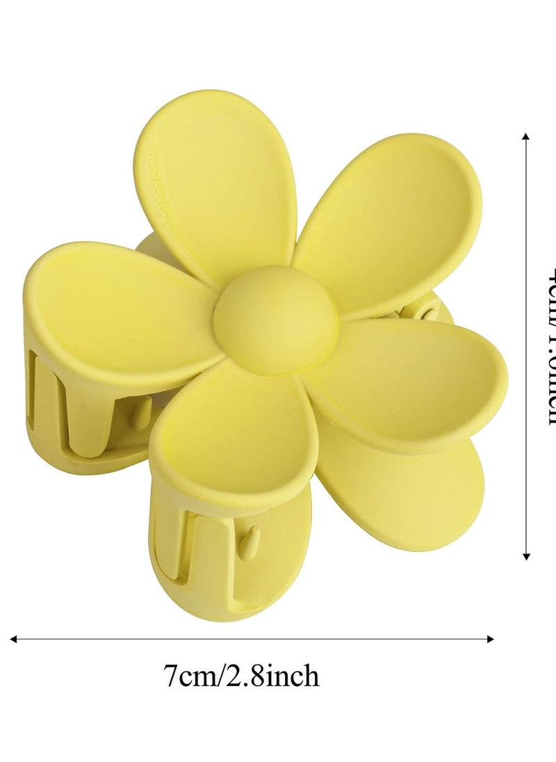 Messen 12 Pieces Flower Claw Clips Large Jaw Clips for Women Girls Thick Hair 12 Colors Matte Big Clips Non Slip Strong Hold Hair Catch Clamps Barrettes Headwear Accessories for Thin Hair  - Image 3