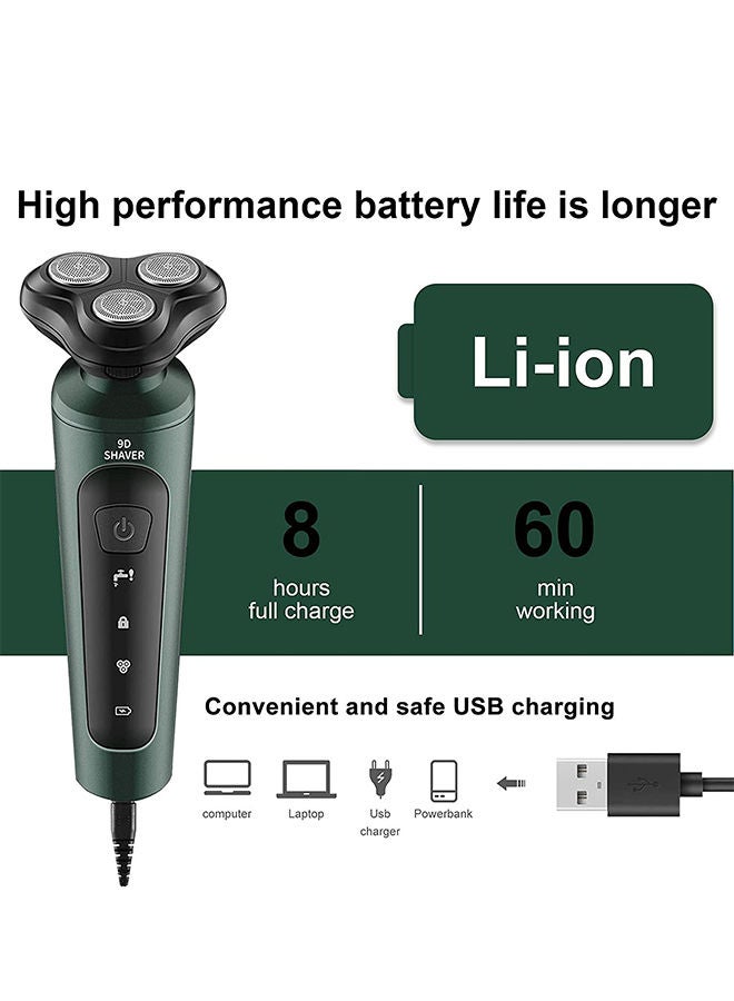 Sharpdo 4-in-1 Men's Electric Shaver & Grooming Kit: Waterproof Rotary Shaver, Beard Trimmer, Nose Hair Trimmer, Facial Cleansing Brush, USB Rechargeable for Wet & Dry Use - Image 4