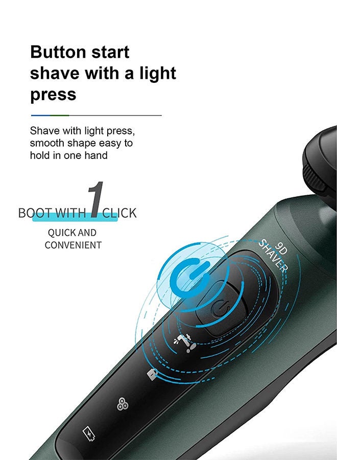 Sharpdo 4-in-1 Men's Electric Shaver & Grooming Kit: Waterproof Rotary Shaver, Beard Trimmer, Nose Hair Trimmer, Facial Cleansing Brush, USB Rechargeable for Wet & Dry Use - Image 3