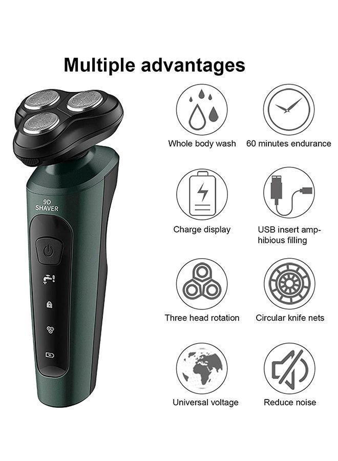 Sharpdo 4-in-1 Men's Electric Shaver & Grooming Kit: Waterproof Rotary Shaver, Beard Trimmer, Nose Hair Trimmer, Facial Cleansing Brush, USB Rechargeable for Wet & Dry Use - Image 2