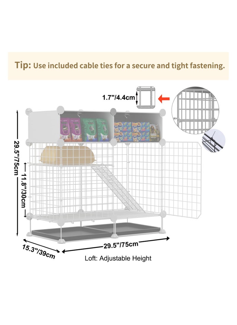 XiuWoo DIY Pet Playpen Crate Pet Cage with Top Storage Shef Kennel Puppy Playpen Pet Portable Metal Wire Yard Fence Indoor Outdoor with Pull Out Tray For Dog Cat Rabbit  - Image 4