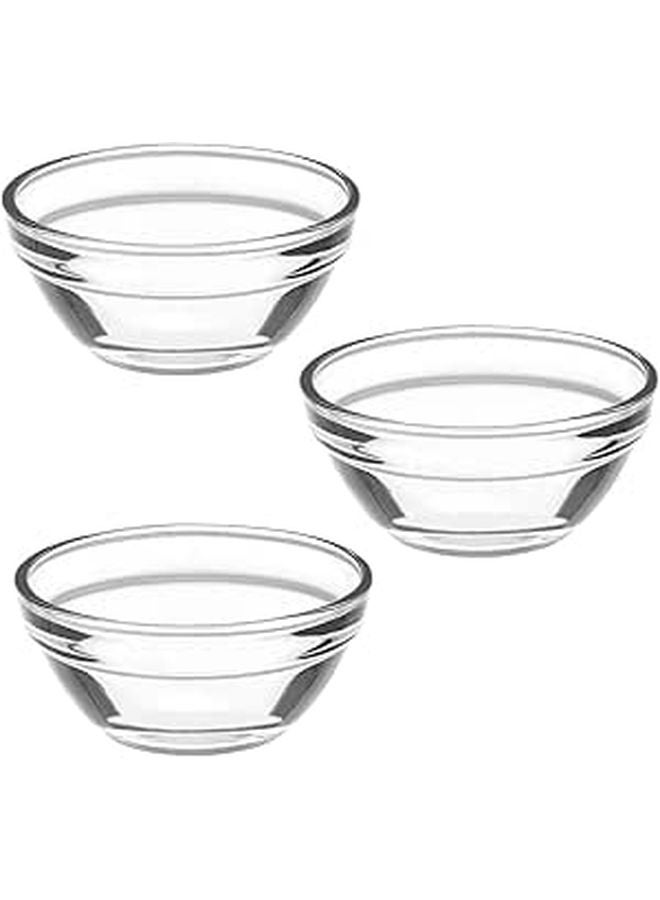 Small Glass Dessert Bowls Set of 3 for Jelly Pudding and Kitchen Serving - Image 1