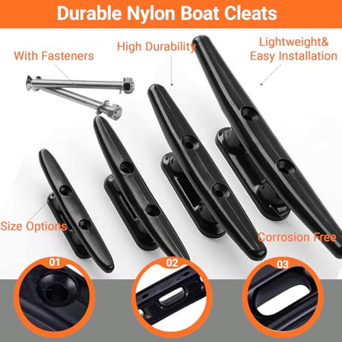 OSTARE Nylon Cleat Boat Kayak Cleat 4",5",6",8",4 Pack (8" Cleat) - Image 2