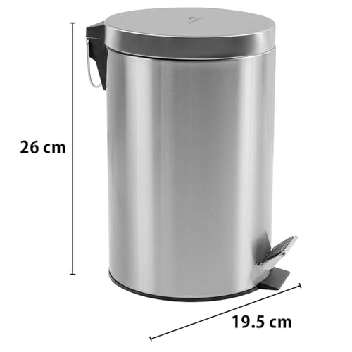 DOLPHY Stainless Steel Plain Pedal Dustbin With Plastic Bucket And Lid | Trash Can, Round Shape Dustbin For Home, Bathroom, Kitchen, Office, Bedroom (3 Litres- 6 * 10 Inches)(small size) - Image 5