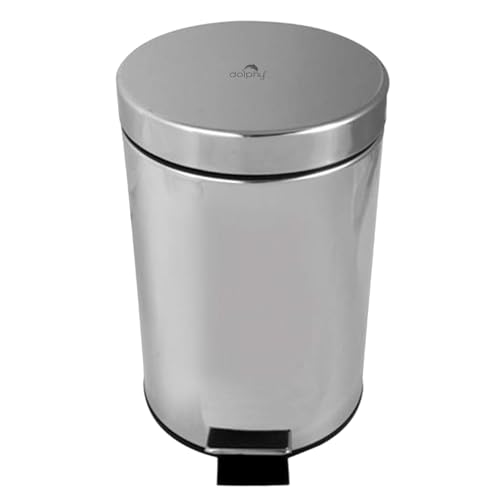 DOLPHY Stainless Steel Plain Pedal Dustbin With Plastic Bucket And Lid | Trash Can, Round Shape Dustbin For Home, Bathroom, Kitchen, Office, Bedroom (3 Litres- 6 * 10 Inches)(small size) - Image 4