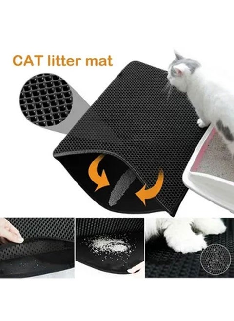 Pet Cat Litter Mat Double-Layer Sand Cat Mats for Cat Litter box Large Size Foldable Non-slip Waterproof Pet Bed Easy Clean Foldable Trapper Mats