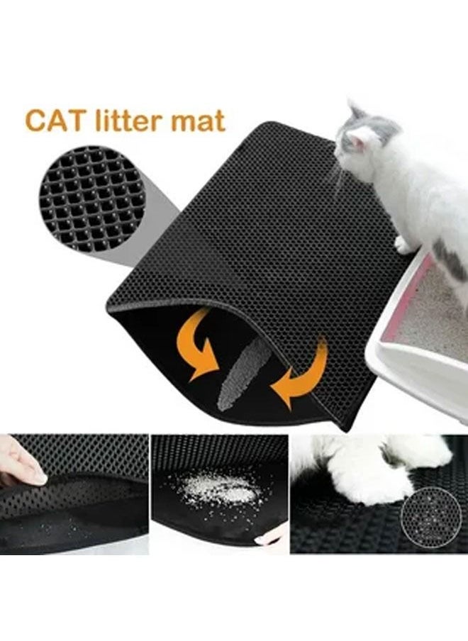 HQ-GAMING - Pet Cat Litter Mat Double-Layer Sand Cat Mats for Cat Litter box Large Size Foldable Non-slip Waterproof Pet Bed Easy Clean Foldable Trapper Mats - Image 1