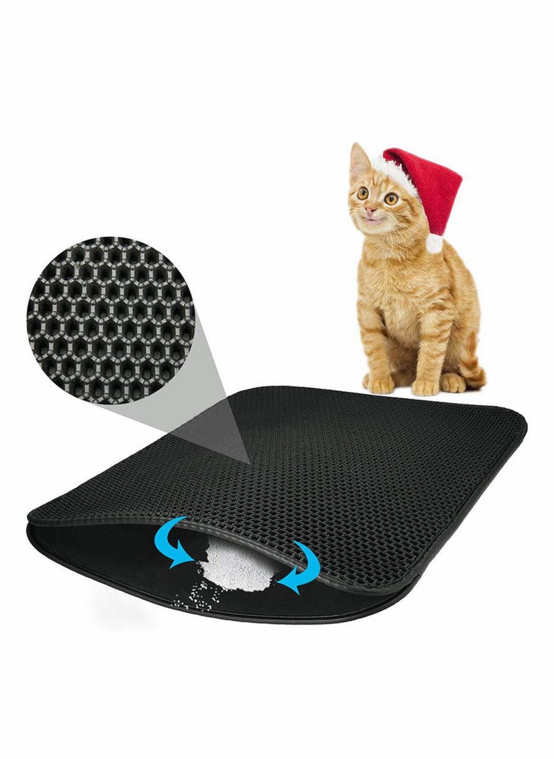 HQ-GAMING - Pet Cat Litter Mat Double-Layer Sand Cat Mats for Cat Litter box Large Size Foldable Non-slip Waterproof Pet Bed Easy Clean Foldable Trapper Mats - Image 1