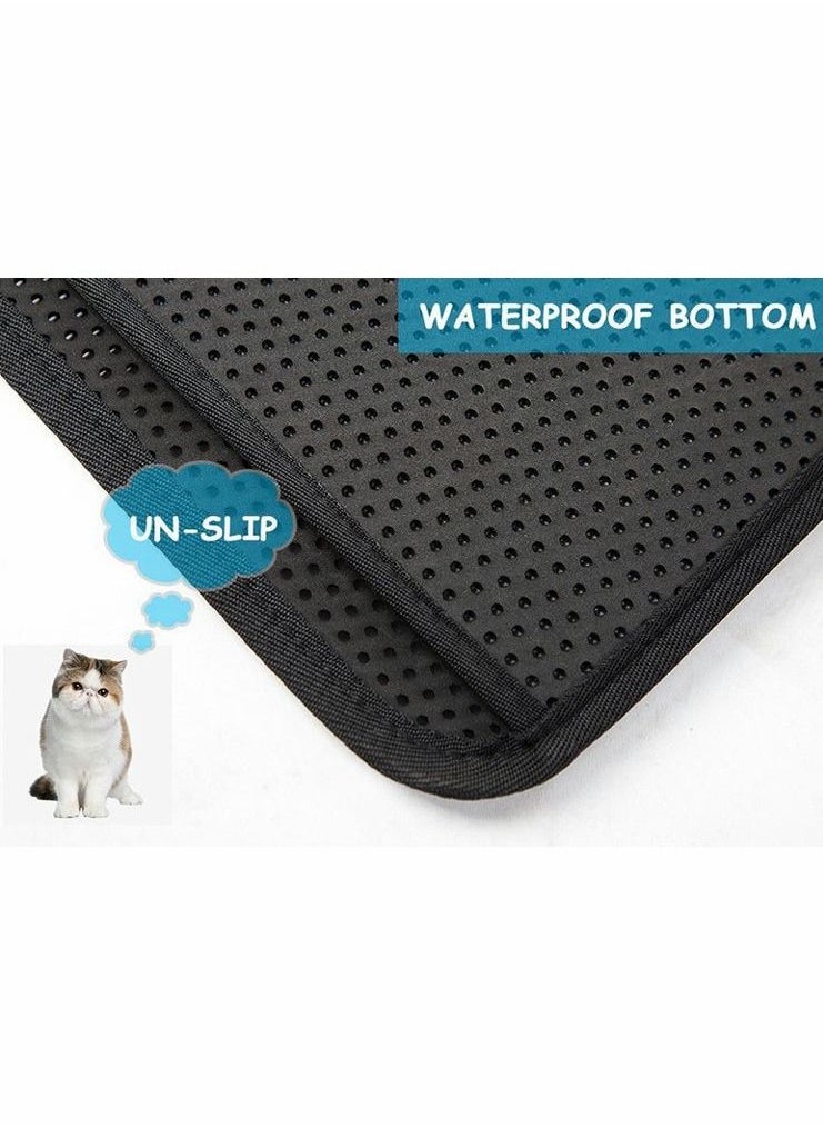 HQ-GAMING - Pet Cat Litter Mat Double-Layer Sand Cat Mats for Cat Litter box Large Size Foldable Non-slip Waterproof Pet Bed Easy Clean Foldable Trapper Mats - Image 1