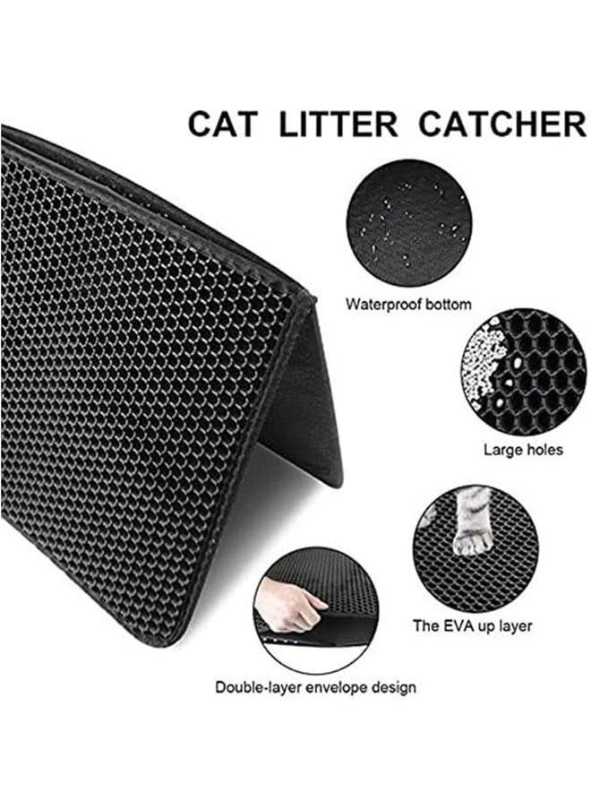 HQ-GAMING - Pet Cat Litter Mat Double-Layer Sand Cat Mats for Cat Litter box Large Size Foldable Non-slip Waterproof Pet Bed Easy Clean Foldable Trapper Mats - Image 1