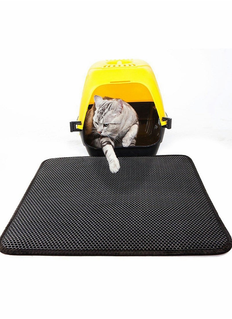 HQ-GAMING - Pet Cat Litter Mat Double-Layer Sand Cat Mats for Cat Litter box Large Size Foldable Non-slip Waterproof Pet Bed Easy Clean Foldable Trapper Mats - Image 1