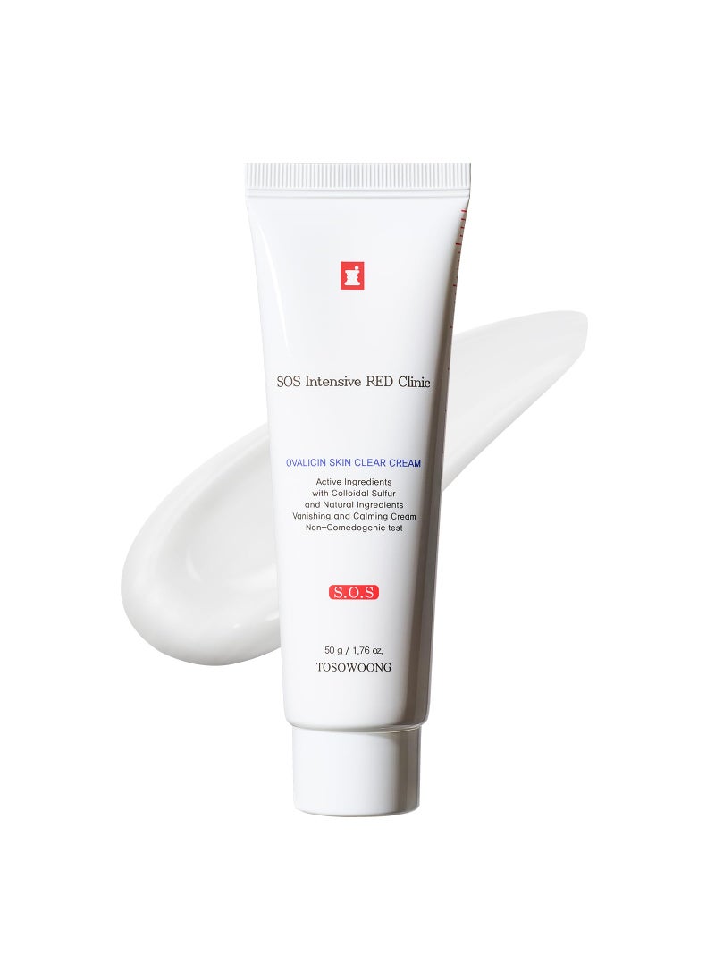 Tosowoong TOSOWOONG Ovalicin Skin Clear Cream, Skin Soothing, Moisturizing with Niacinamide and Sulfur, Korean Skincare, 50g, 1.76 oz. 
