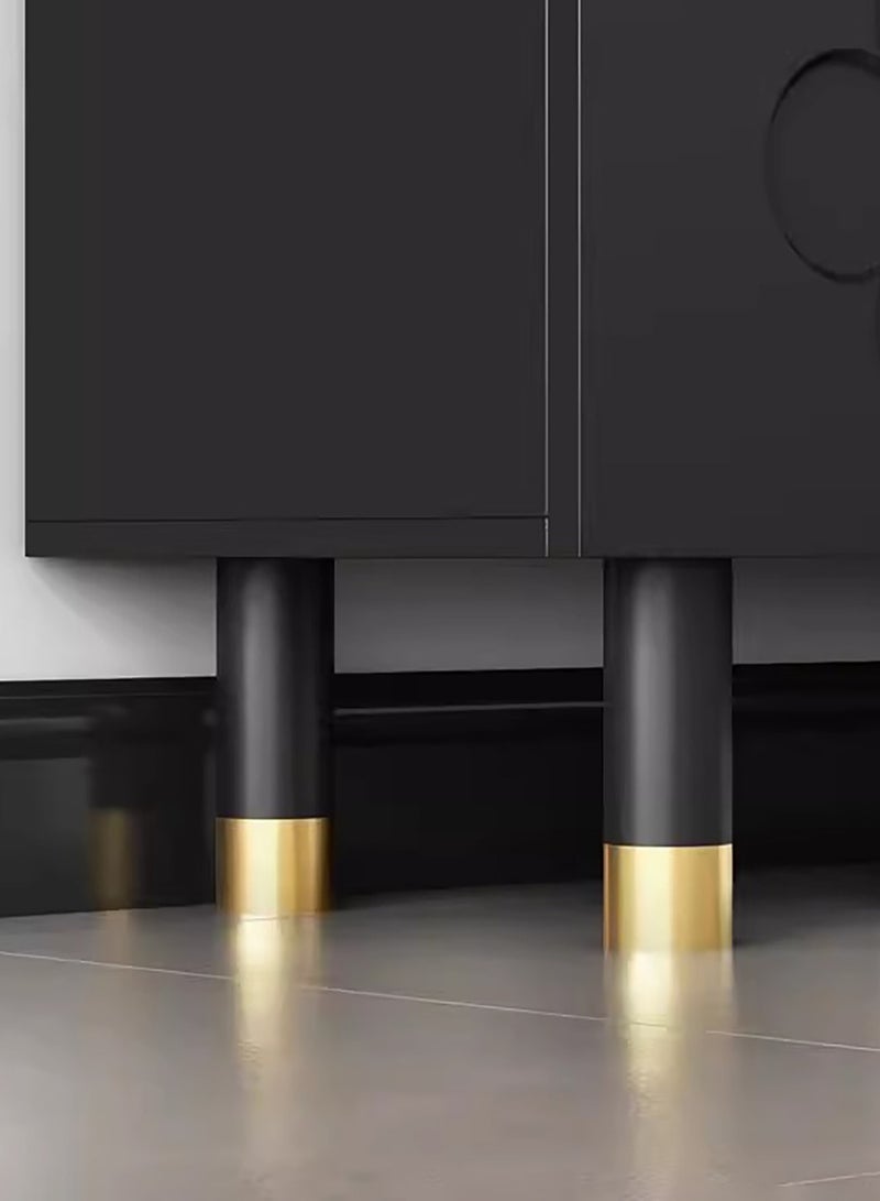 Merry Moments Modern Storage Luxury Locker Shoe Cabinet Shoes Rack Stand Shoe Shelf Free Standing Shoe Storage Organizer for Entryway Living Room Bedroom Black Colour L140xH98xW35 cm - Image 5