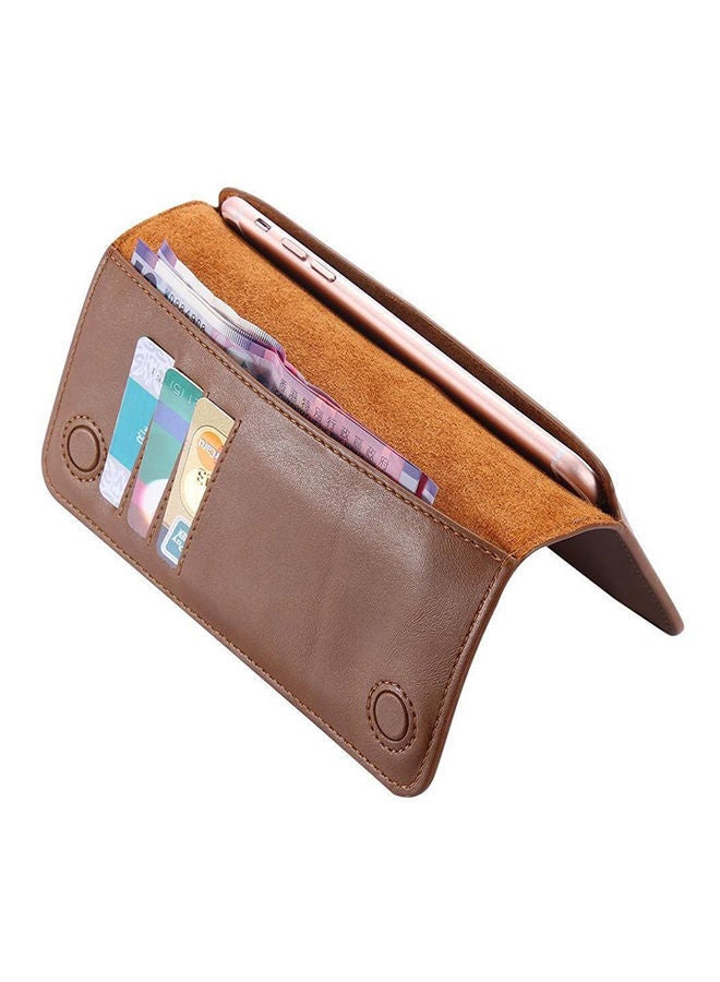 NIBEMINENT Wallet Case Cover For Apple iPhone 6/6s Plus Brown - Image 3