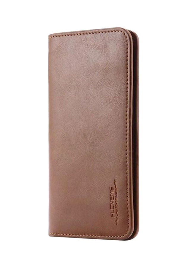 NIBEMINENT Wallet Case Cover For Apple iPhone 6/6s Plus Brown - Image 1