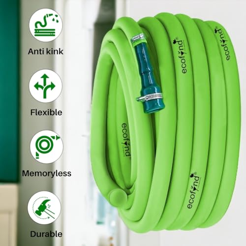 ecofynd 5 Meter/16 Feet, 1/2 Inch Flexible PVC Green Water Pipe, Heavy Duty Long Pipes with Tap Hose Connectors, Home Garden, Car Wash, Floor Clean, Park Cleaning, Outdoor Indoor Use - Image 3