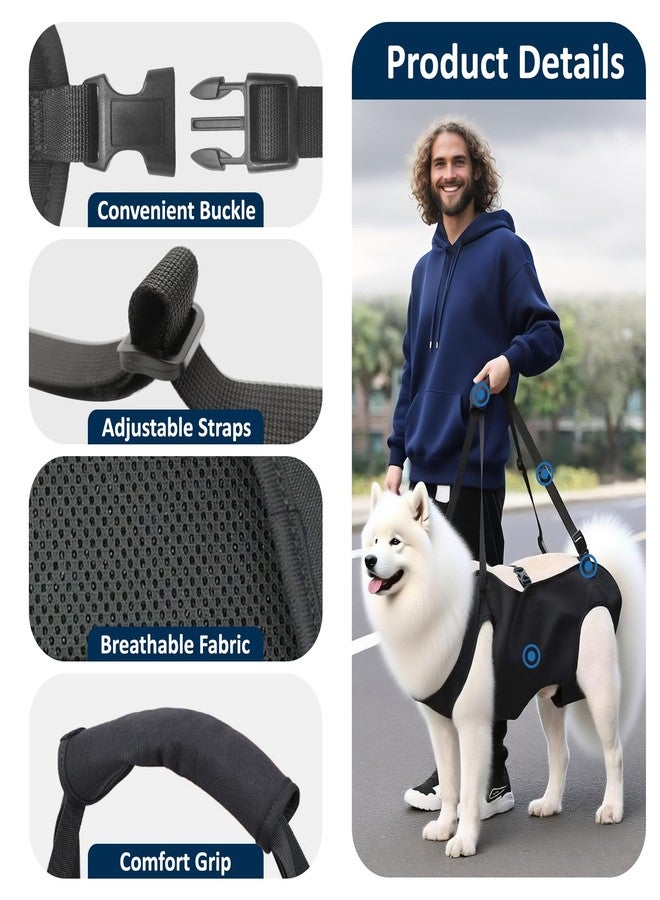 Roobuck Dog Lifting Harness, Adjustable Full Body Support Sling for Large Dogs, Front and Rear Leg Mobility Aid for Elderly, Injured, Disabled, or Recovering Pets Walking Assistance (L) - Image 5