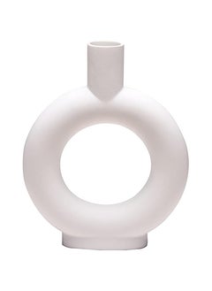 Dubkart White Ceramic Vase - Modern Vase Matte Design - Ideal Gift Flowers Vase for Friends, Home Decoration Ornaments Family, Wedding, Table Vase, Perfect Home Decoration Vase  - Image 1