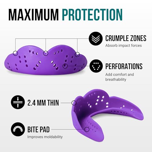 SISU Max Mouthguard, Purple Punch - 50% Stronger, Maximum Protection for Rugby, MMA, Boxing, Lacrosse, Football, Hockey, High-Impact Sports - Adult Fit, Remoldable Up to 20 Times, Works for Braces - Image 3