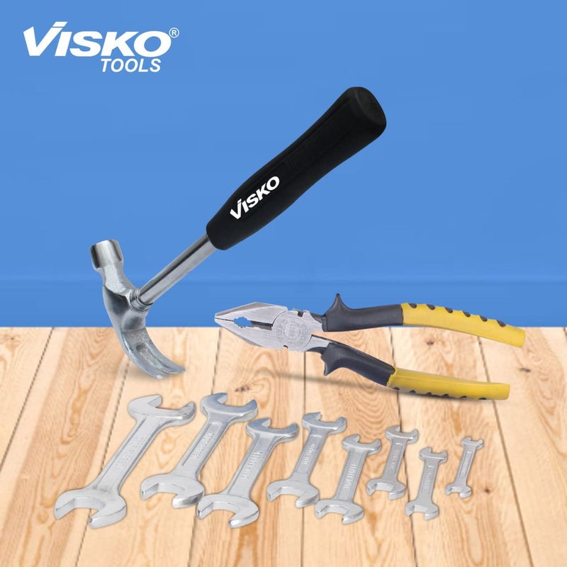 Visko Tools Visko 805 3 Pc Home Tool Kit 1 Claw Hammer 1 Pack of 8 pcs Spanner 1 Combination Plier Set - Image 4