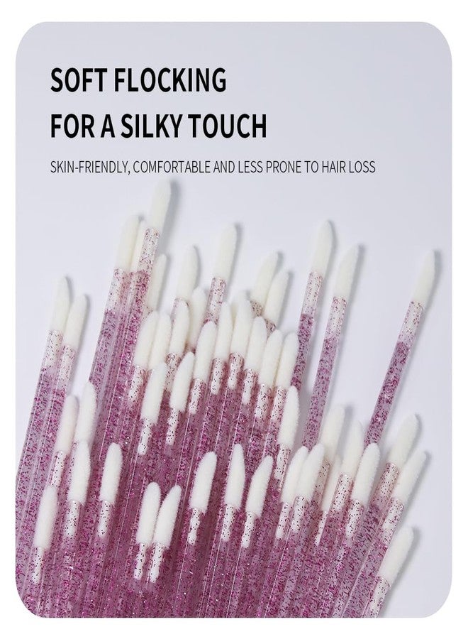 ANNAFRIS 300pcs Disposable Lip Brush Lipstick Applicator Brush Concealer Brushes Eyelash Brush Wands(Lip Brush-B Crystal) - Image 2