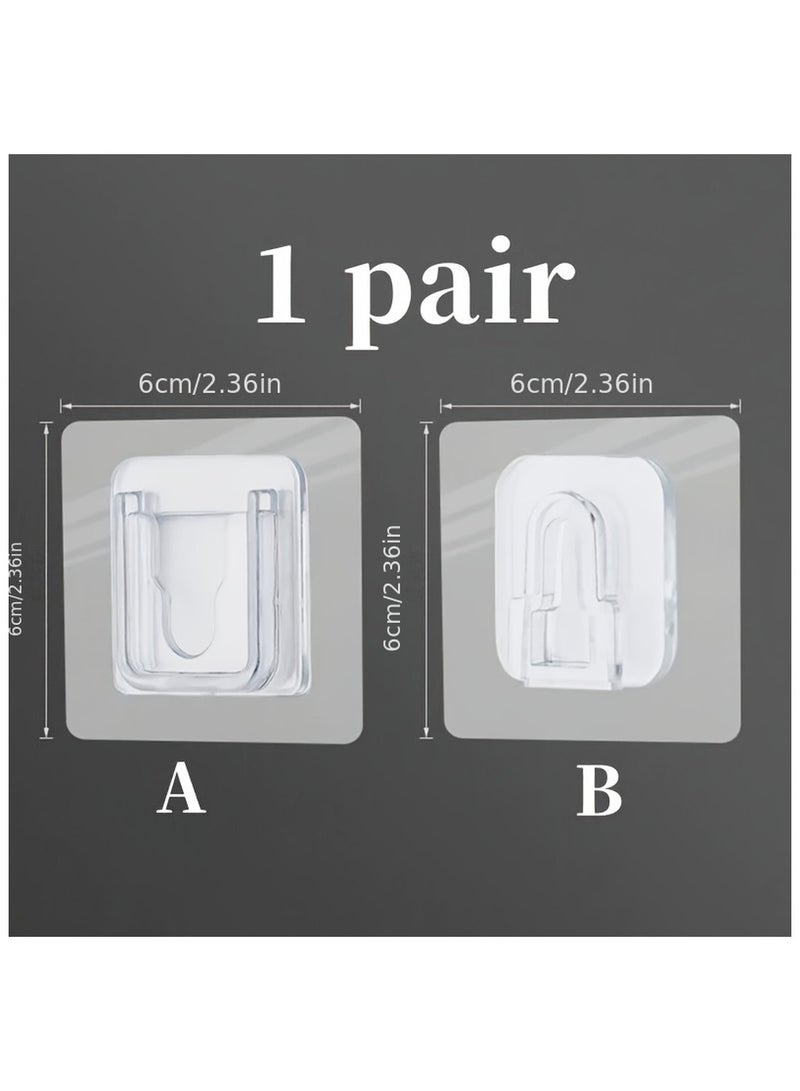 20-Pack Double-Sided Adhesive Wall Hooks, 6x6 Cm, Traceless & Invisible, Heavy-Duty Hanging For Bathroom, Kitchen & Bedroom Storage, Contemporary Style  - Image 4