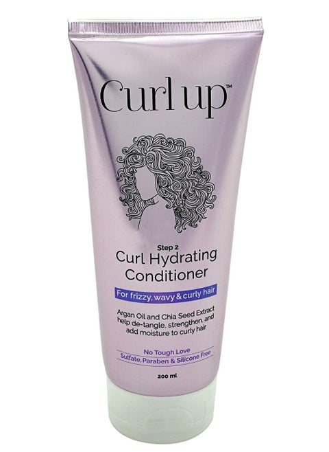 Curl Up Curl Hydrating Silicone Free Conditioner - For Frizzy, Wavy & Curly Hair - No Sulphate And Paraben - 200 ml