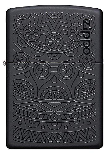 Zippo Tone on Tone Design Black Matte Pocket Lighter - Image 3