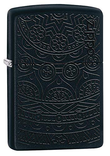 Zippo Tone on Tone Design Black Matte Pocket Lighter - Image 1