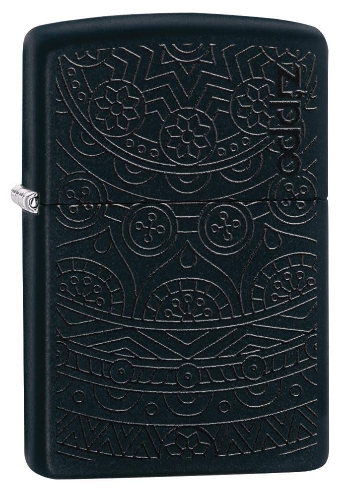 Zippo Tone on Tone Design Black Matte Pocket Lighter - Image 2