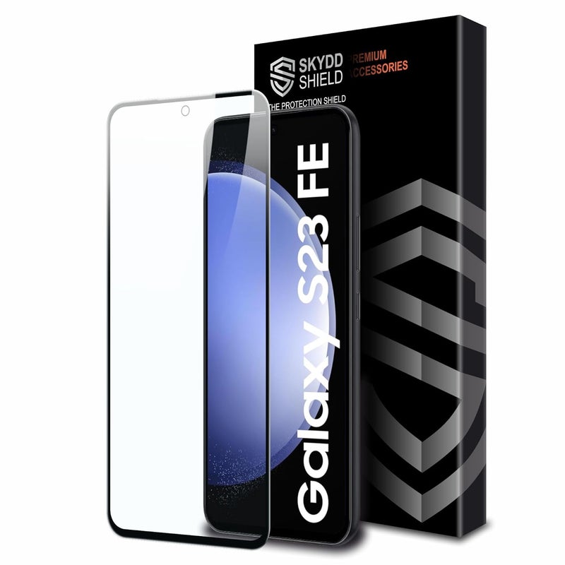 Skyddshield Military-Grade Gorilla Tempered Glass For Samsung Galaxy S23 FE (6.4 Inch) With Installation Kit | Edge to Edge Coverage | Black - Image 1