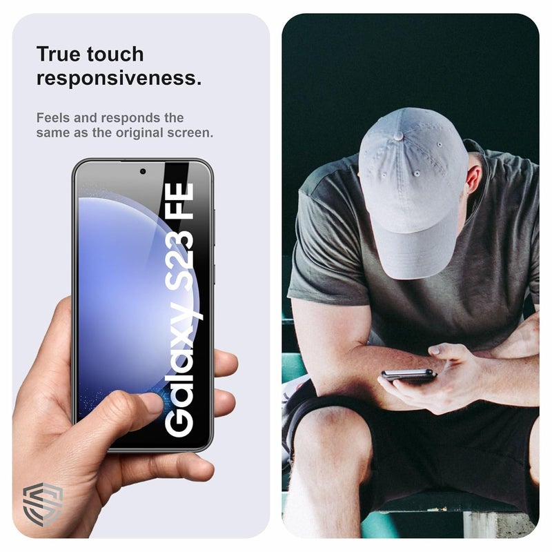 Skyddshield Military-Grade Gorilla Tempered Glass For Samsung Galaxy S23 FE (6.4 Inch) With Installation Kit | Edge to Edge Coverage | Black - Image 4