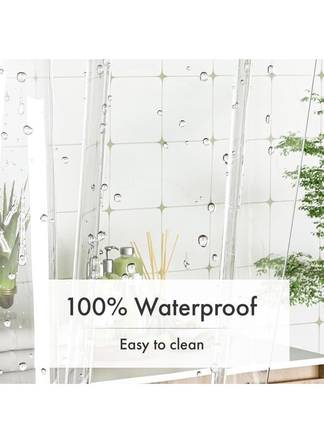 Amazer Clear Shower Curtain Liner with Magnets, 72x78 Plastic Shower Liner PEVA Waterproof Inside Shower Curtains Liner for Bathroom with Rustproof Grommet - Image 3