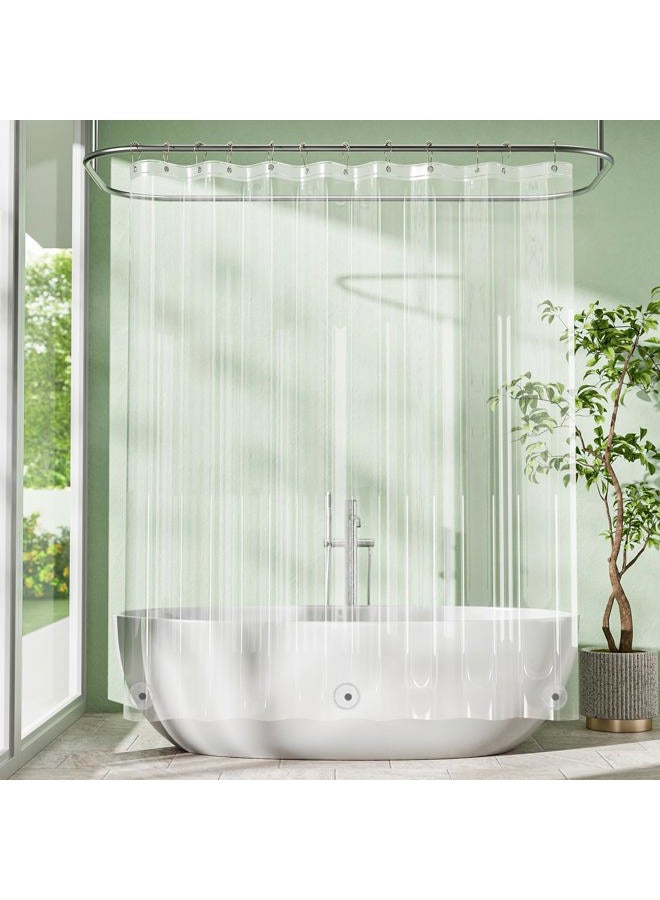 Amazer Clear Shower Curtain Liner with Magnets, 72x78 Plastic Shower Liner PEVA Waterproof Inside Shower Curtains Liner for Bathroom with Rustproof Grommet - Image 1