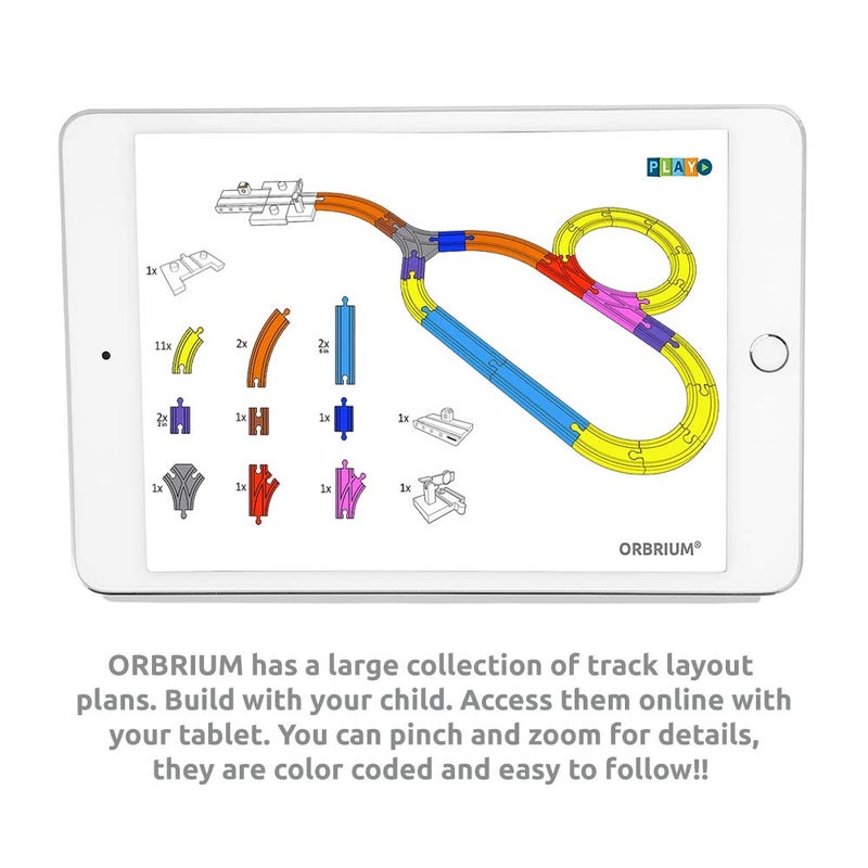 Orbrium Wooden Train Tracks 68 Piece Expansion Pack Accessories with Arched Bridge, Engine Barge, Dock, Stop & Go Checkpoint, Signal Pole, Cross Track Compatible with Thomas, Brio Wooden Railways ORBRIUM - Image 5