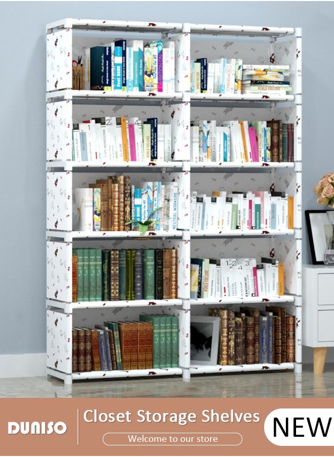 DUNISO 10-Cube Multi-Functional Closet Storage Shelves, Cube Storage Organizer, Closet Organizer Storage, Portable Cabinet Shelving Bookshelf, DIY Bookcase, Living Room Office Closet Cubicle Rack  - Image 1