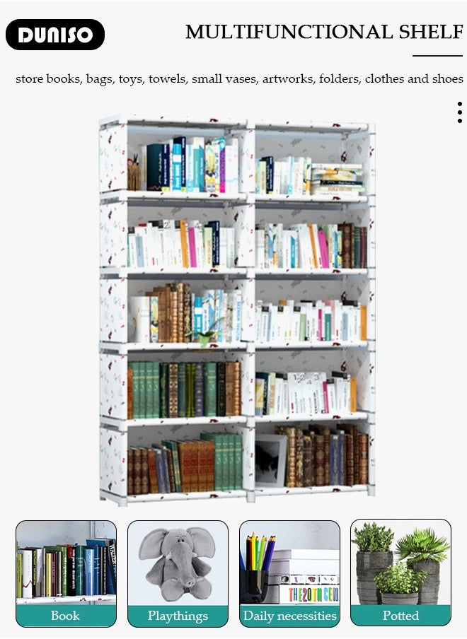 DUNISO 10-Cube Multi-Functional Closet Storage Shelves, Cube Storage Organizer, Closet Organizer Storage, Portable Cabinet Shelving Bookshelf, DIY Bookcase, Living Room Office Closet Cubicle Rack  - Image 3